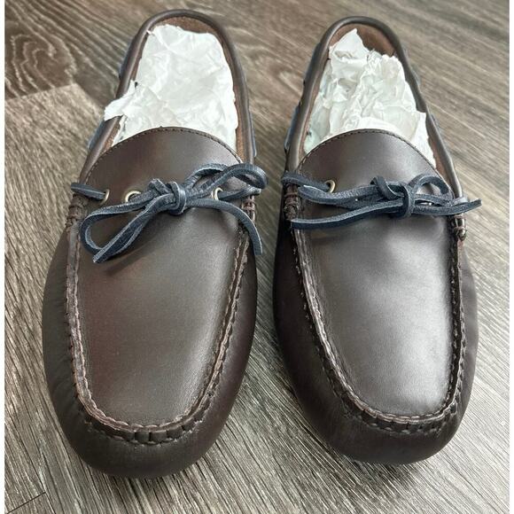 NEW J.Crew Leather Driving Shoes In Dark Brown Size 11 - Picture 3 of 9